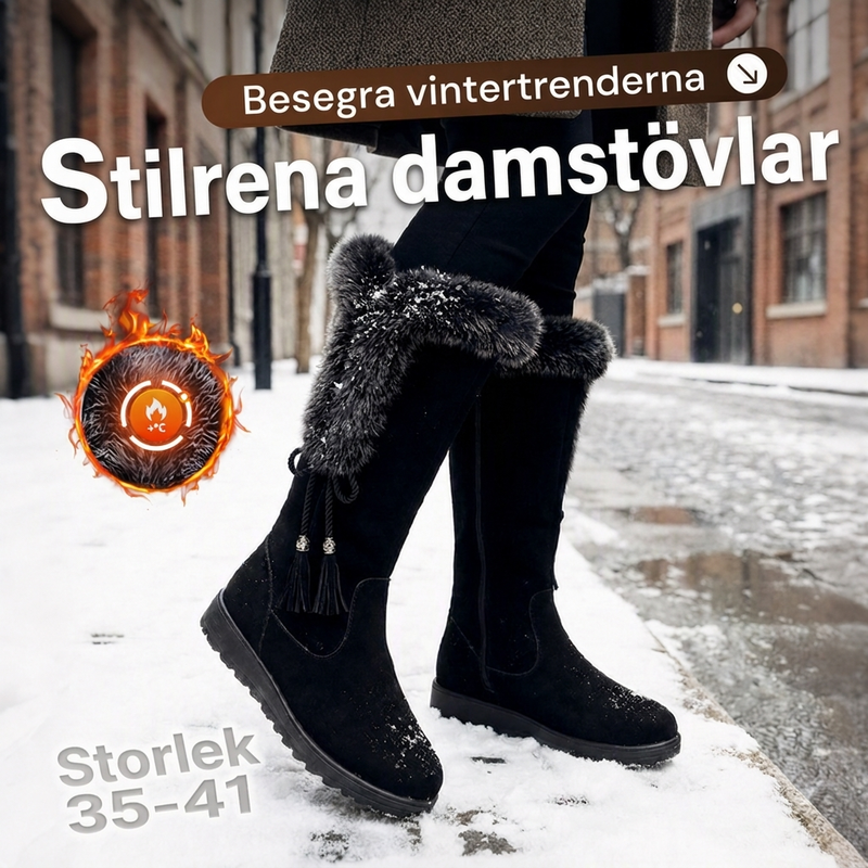 🔥50 % rabatt! 💰 Halva priset! Varma halkfria slitstarka damstövlar med mittskaft