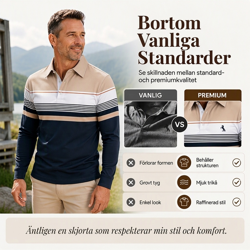 🔥50 % rabatt!🛍️✨Klassisk randig topp med färgblock i herrstorlekar-3