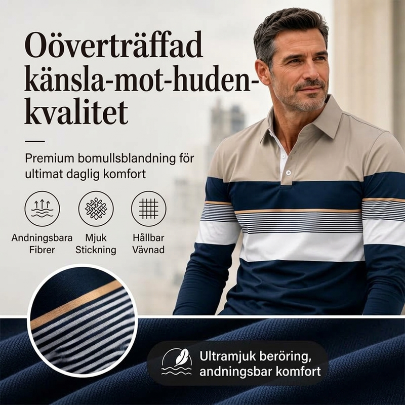 🔥50 % rabatt!🛍️✨Klassisk randig topp med färgblock i herrstorlekar-4