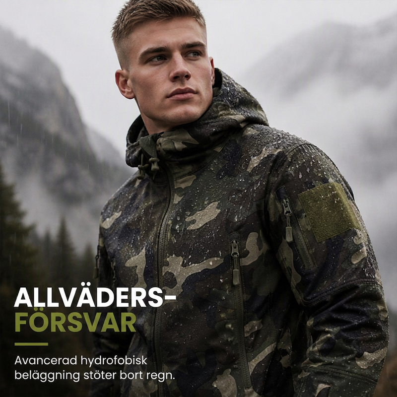 🔥50 % rabatt! Herrjacka med huva för utomhusbruk, kamouflage-3