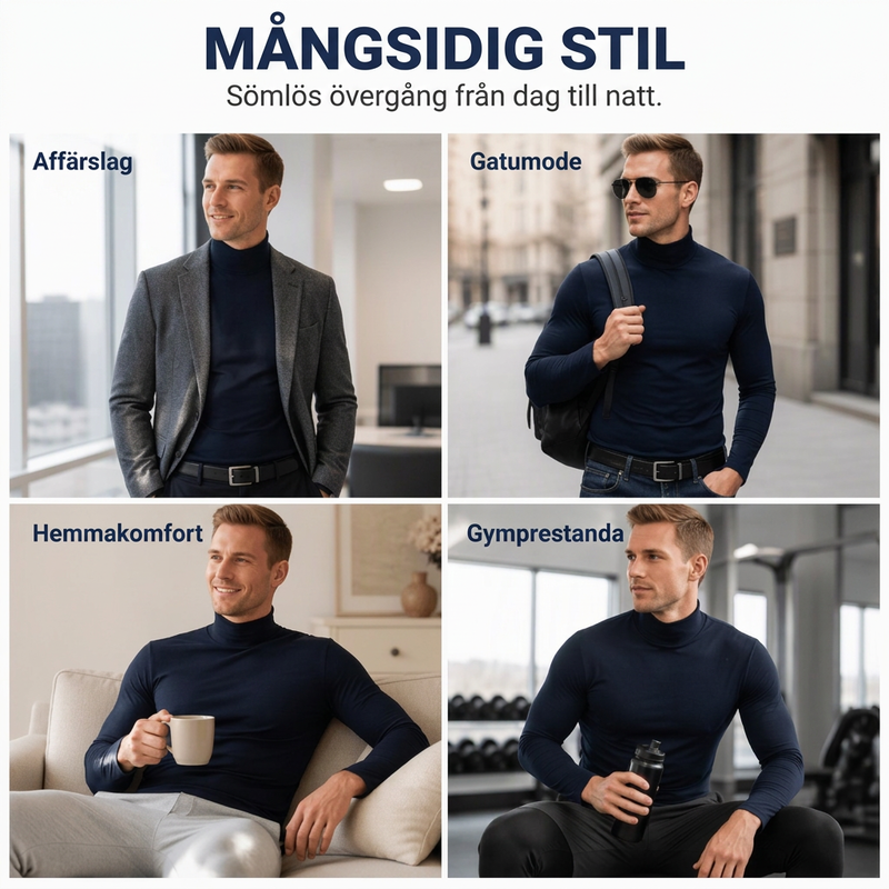 🔥50% 👕 Herrtröja med kort krage i premium mjölksilke – hög elasticitet, 3D-formad passform, mjuk, lättskött, nu till halva priset! ✨-5