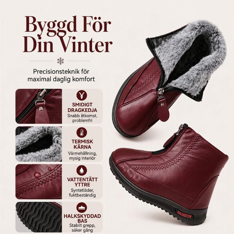 🥶❄️Varma vinterkängor med halkskydd för kvinnor-1