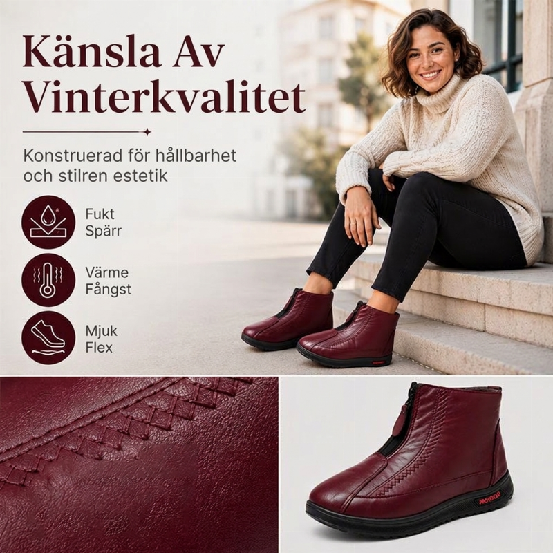 🥶❄️Varma vinterkängor med halkskydd för kvinnor-4