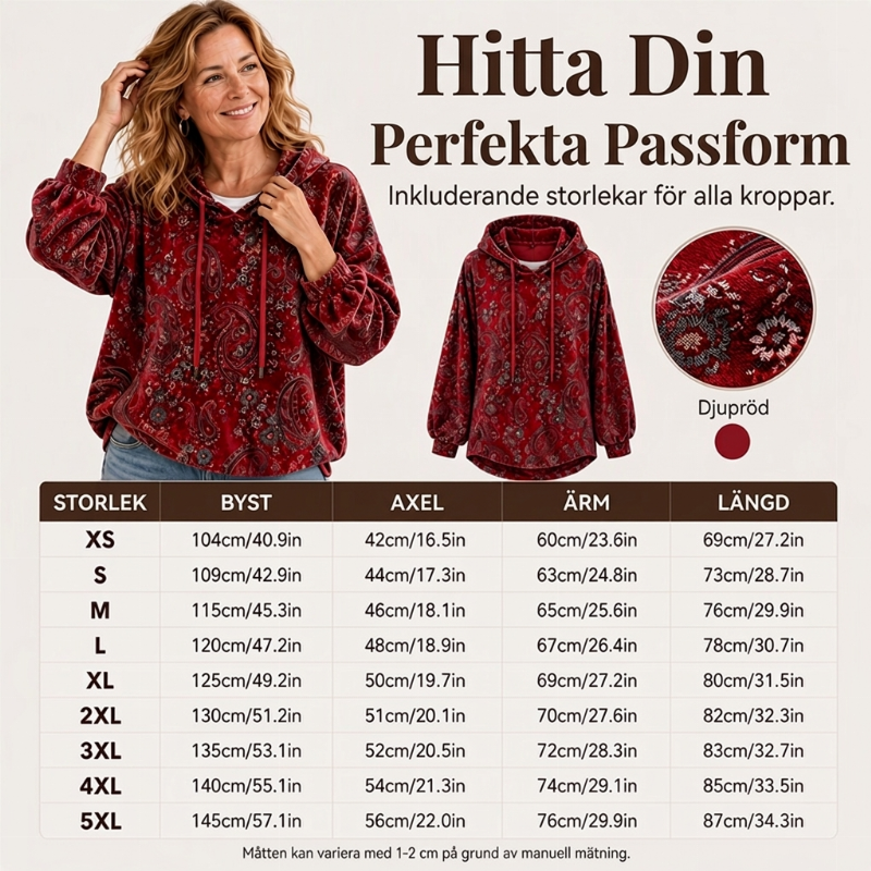 📢🎉50 % rabatt!!!🛍️✨Huvtröja för damer med paisley-mönster och dragsko-5
