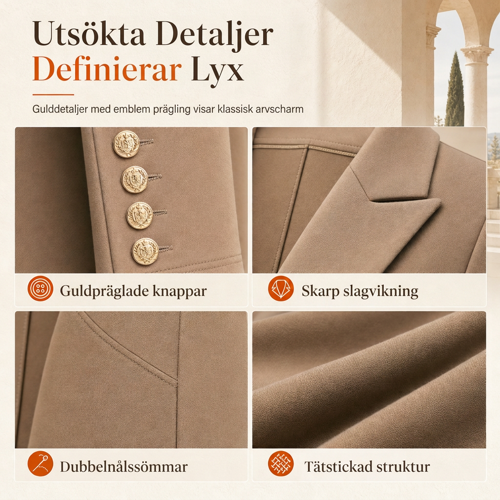 ✈️Fri frakt💰 Halva priset! 🍂 Kvinnlig elegant höst-outfit i två delar – retro långärmad kavaj och enkla byxor, stilren och bekväm för vardag och fest. ✨-5