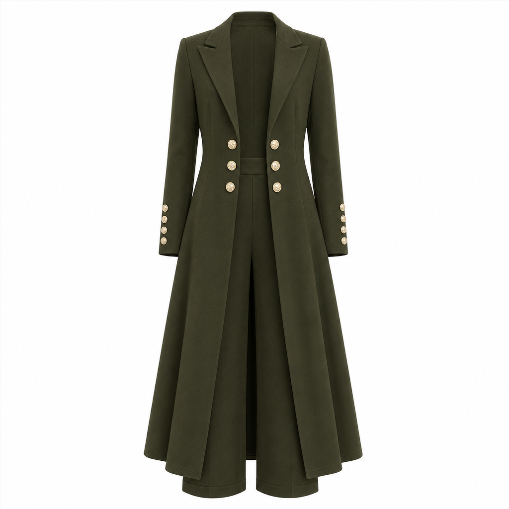 ✈️Fri frakt💰 Halva priset! 🍂 Kvinnlig elegant höst-outfit i två delar – retro långärmad kavaj och enkla byxor, stilren och bekväm för vardag och fest. ✨-12