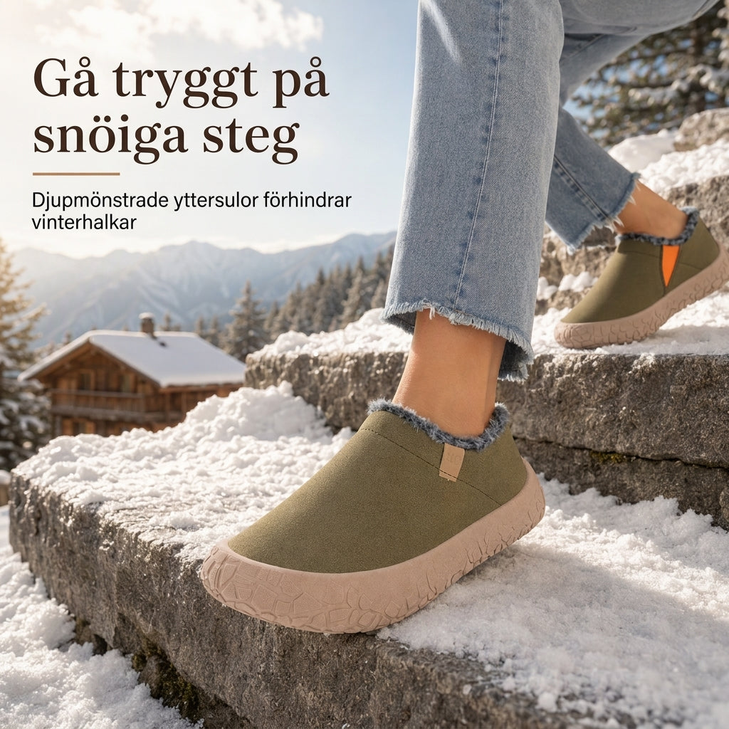 Varma vintertofflor i snömönster för kvinnor-1