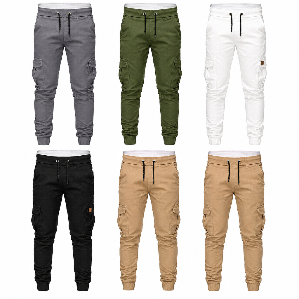 (🔥 Köp 2 – Spara mer!) Kvinnors lediga enfärgade cargo-joggers-13