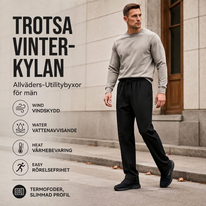 Unisex vindtäta och snabbtorkande byxor med plyschfoder