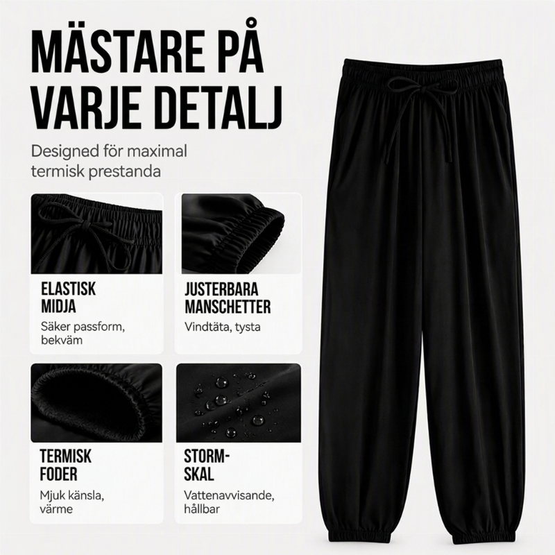 Unisex vindtäta och snabbtorkande byxor med plyschfoder-1