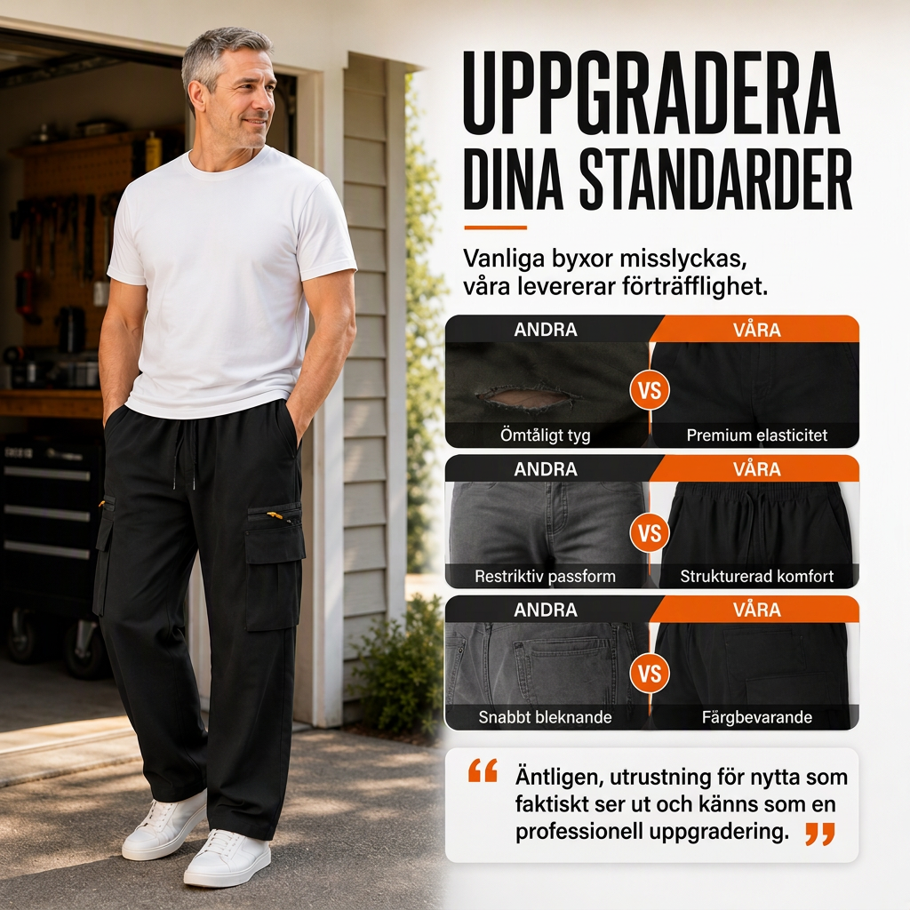 👖 Avslappnade cargobyxor för män med flera fickor – bekväma, mångsidiga, praktiska, perfekta för vardag och utomhus! ✨-2