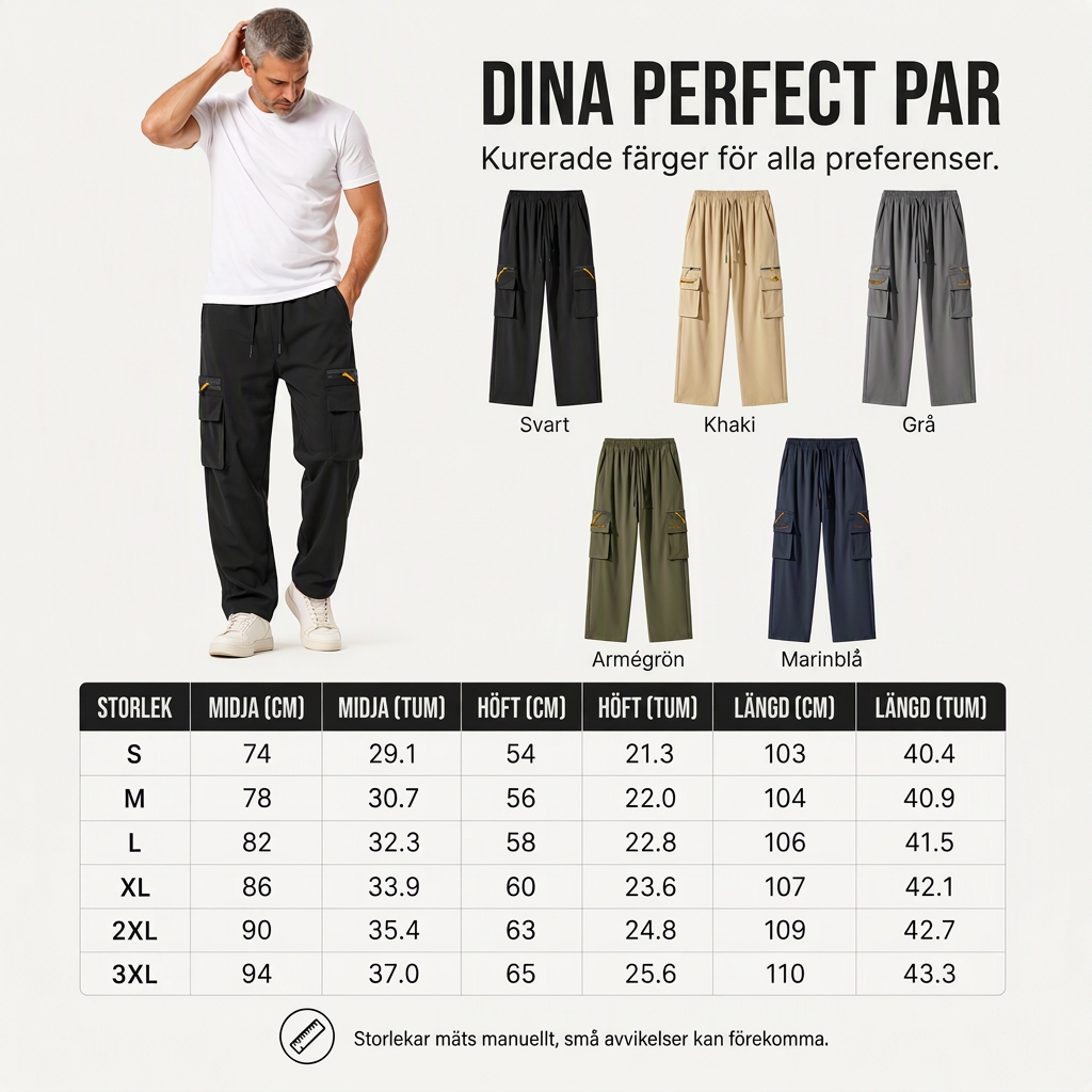 👖 Avslappnade cargobyxor för män med flera fickor – bekväma, mångsidiga, praktiska, perfekta för vardag och utomhus! ✨-5