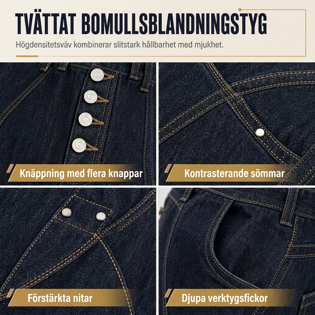 ✈️Fri frakt📢🎉50 % rabatt!!!🛍️✨Herrjeans i amerikansk vintage-stil, utsvängda, vida ben, dekonstruerade, otvättade denimbyxor med knäppning-4