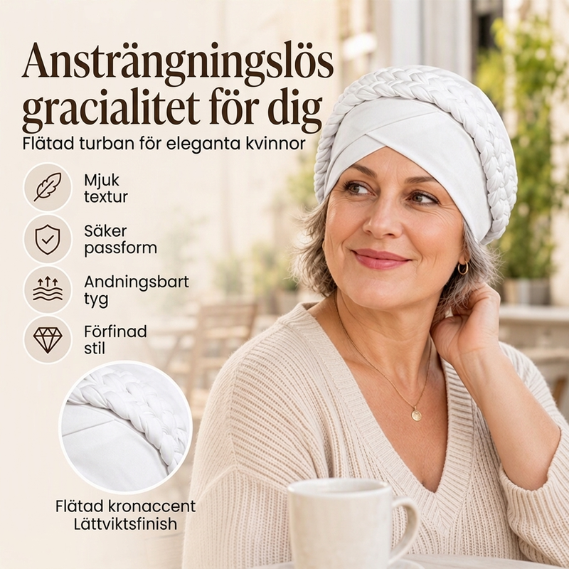 Elegant Turbanmössa för Kvinnor – Mjuk, Varm & Stilren Flätad Design för Höst och Vinter