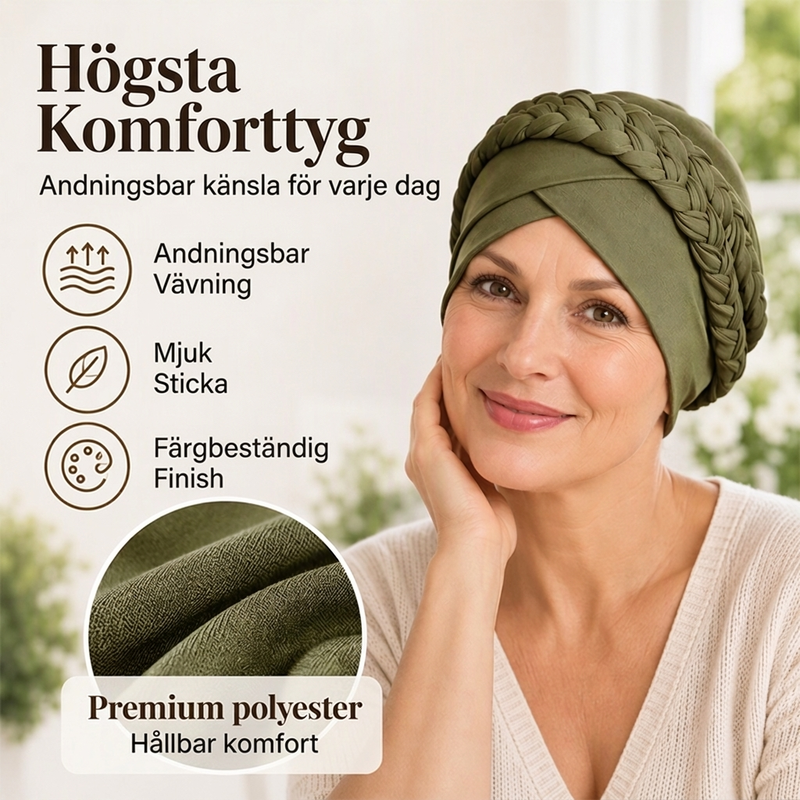 Elegant Turbanmössa för Kvinnor – Mjuk, Varm & Stilren Flätad Design för Höst och Vinter-3