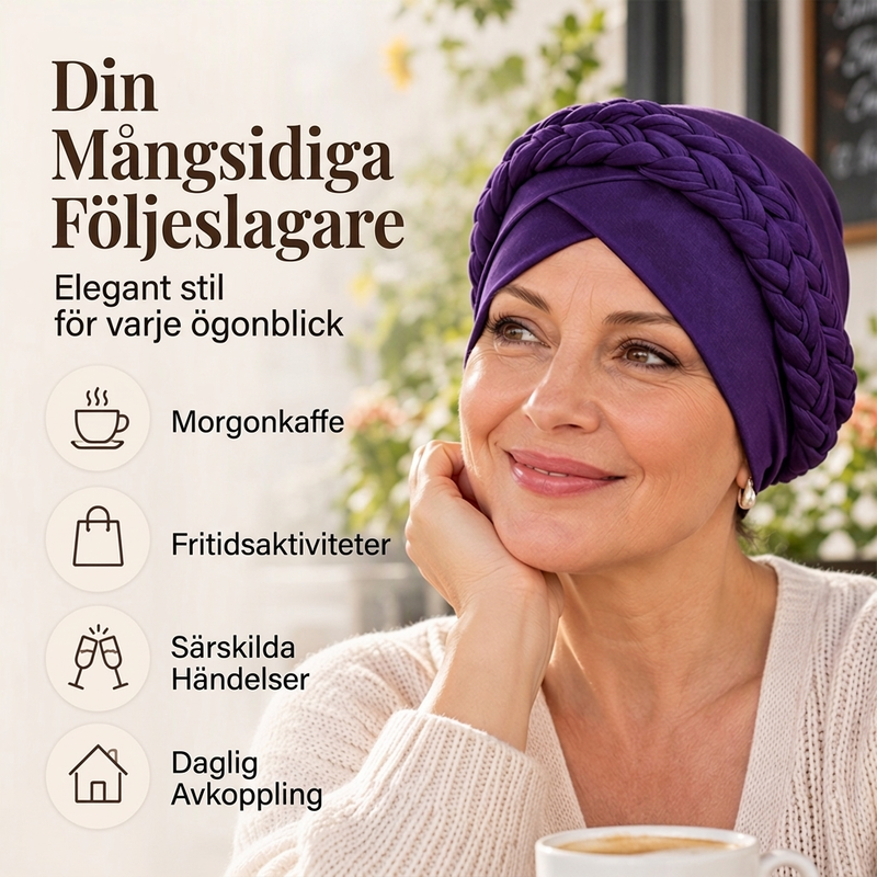 Elegant Turbanmössa för Kvinnor – Mjuk, Varm & Stilren Flätad Design för Höst och Vinter-4