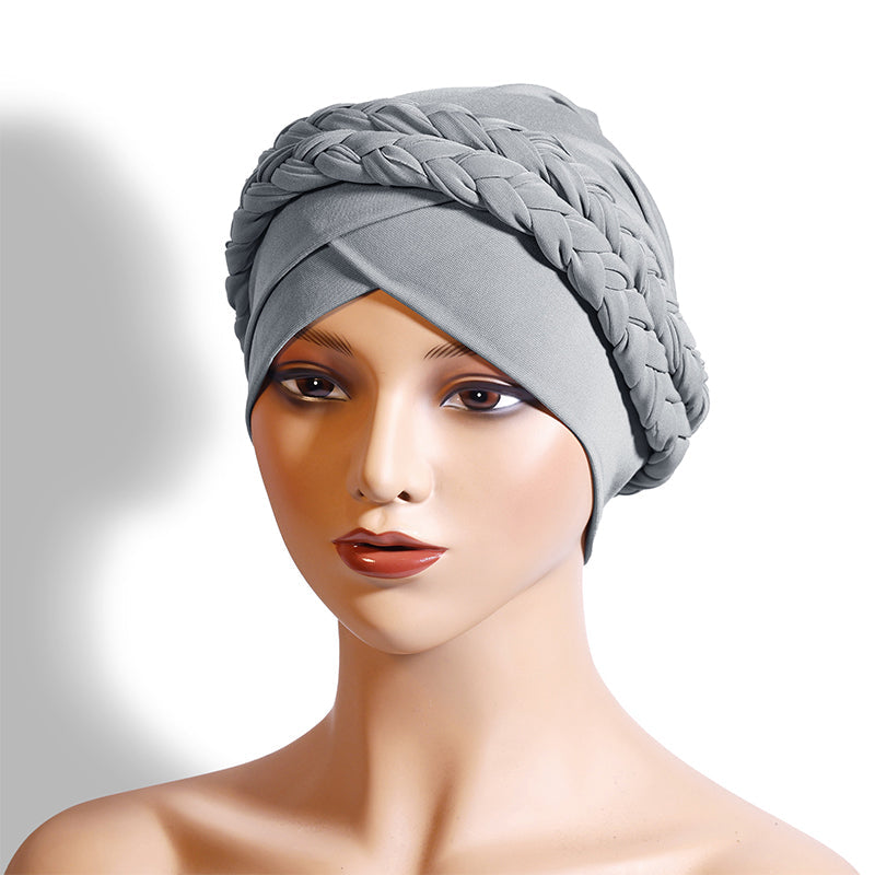 Elegant Turbanmössa för Kvinnor – Mjuk, Varm & Stilren Flätad Design för Höst och Vinter-13