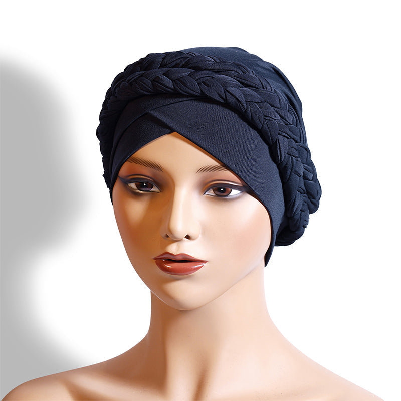 Elegant Turbanmössa för Kvinnor – Mjuk, Varm & Stilren Flätad Design för Höst och Vinter-15