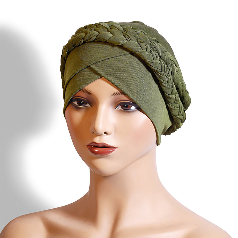 Elegant Turbanmössa för Kvinnor – Mjuk, Varm & Stilren Flätad Design för Höst och Vinter-10