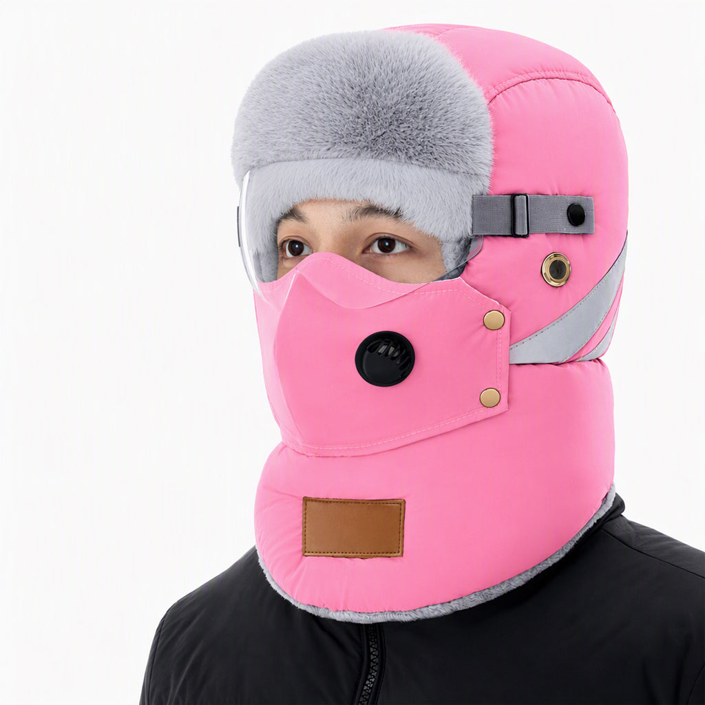 📦 Över 500 paket skickas varje dag! Vindtät, varm vintermössa i trapper-stil med inbyggd ansiktsmask-8