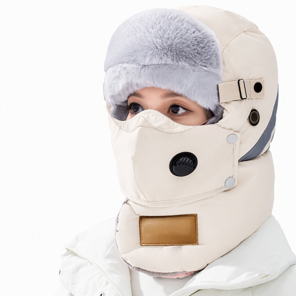 📦 Över 500 paket skickas varje dag! Vindtät, varm vintermössa i trapper-stil med inbyggd ansiktsmask-12