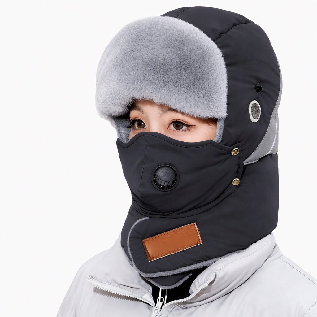 📦 Över 500 paket skickas varje dag! Vindtät, varm vintermössa i trapper-stil med inbyggd ansiktsmask-17