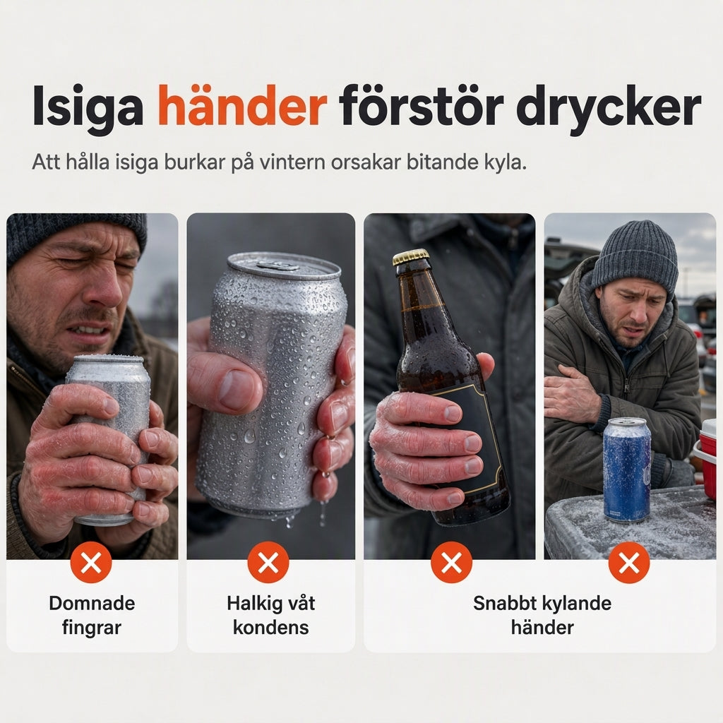 🍺 Stickade dryckesvantar för vinter – isolerade, värmande, passar burkar och flaskor, perfekta för utomhusfester! ✨-1