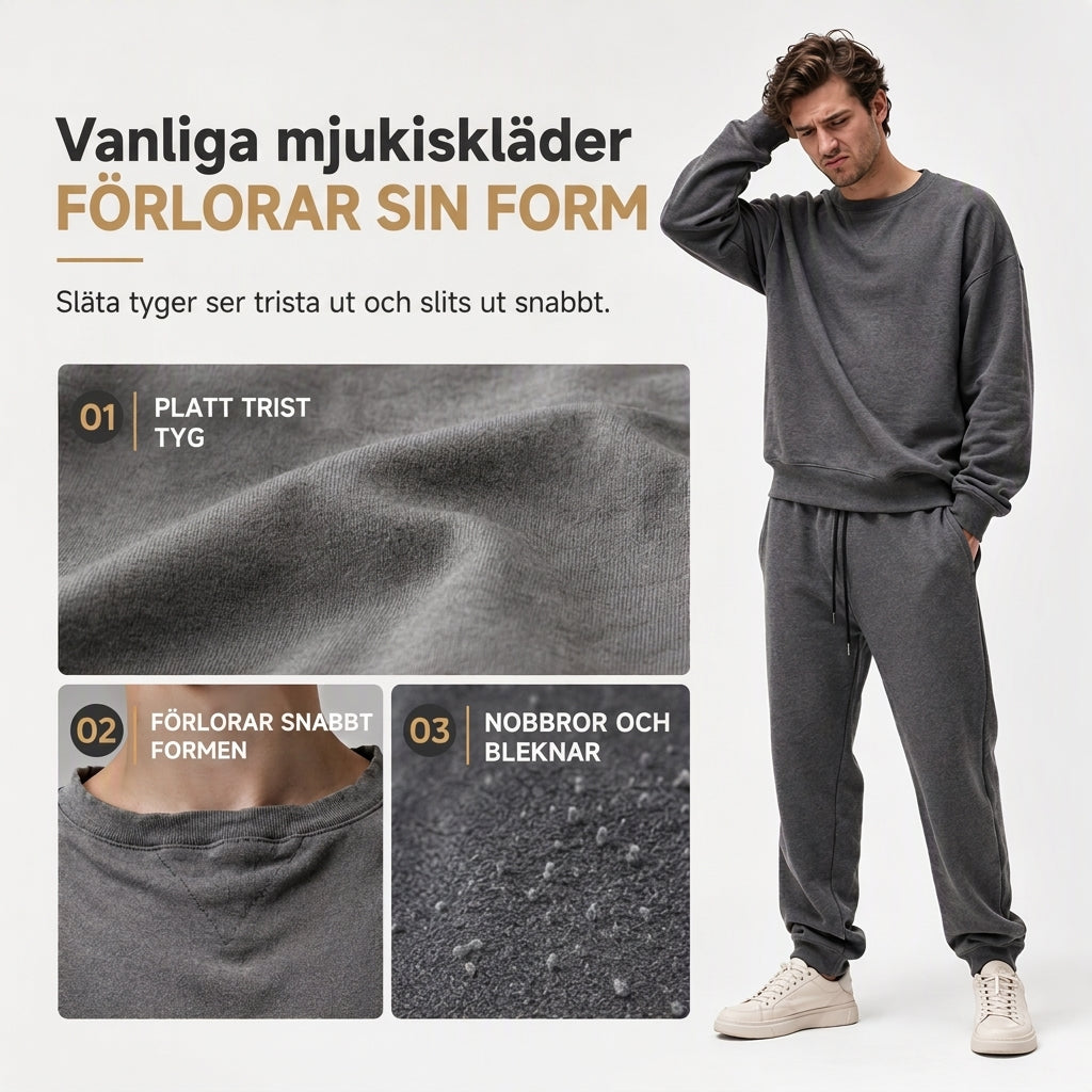 🔥Fri frakt✈️2-delat jacquard-träningsset för herrar – avslappnad hoodie med matchande joggingbyxor, bekvämt och snyggt för hösten och vintern 👕-1