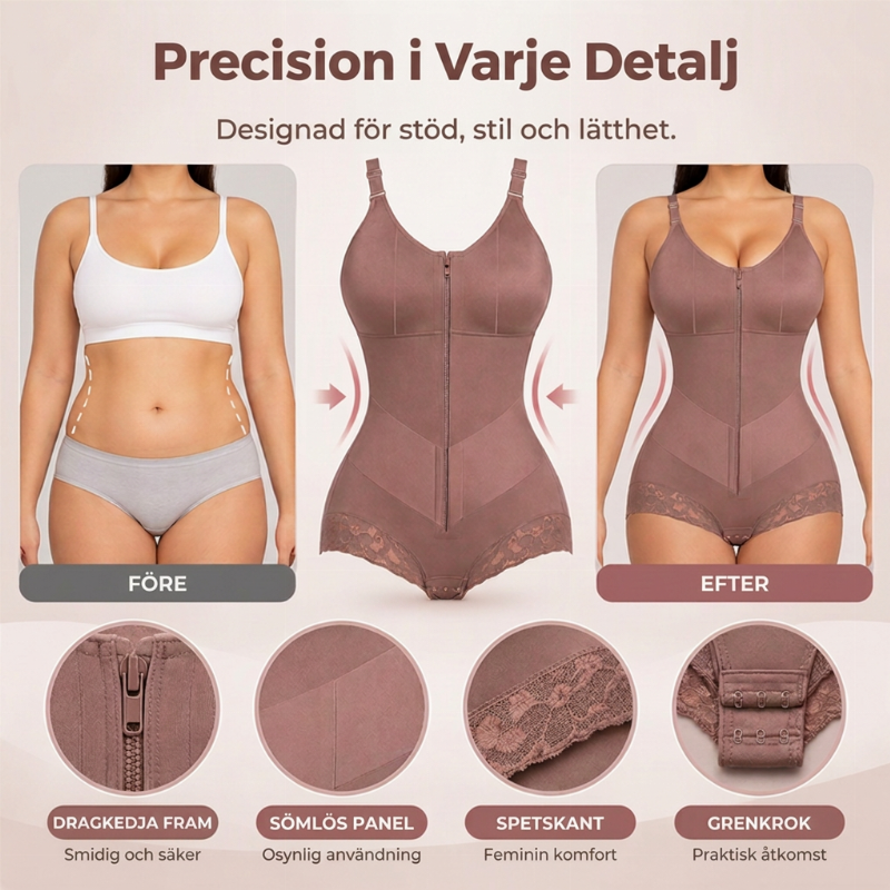 ✨ Smickrande passform 💖 Shapewear-bodysuit för damer i stora storlekar – bekväm magkontroll, stöd och en slät silhuett 👗-1