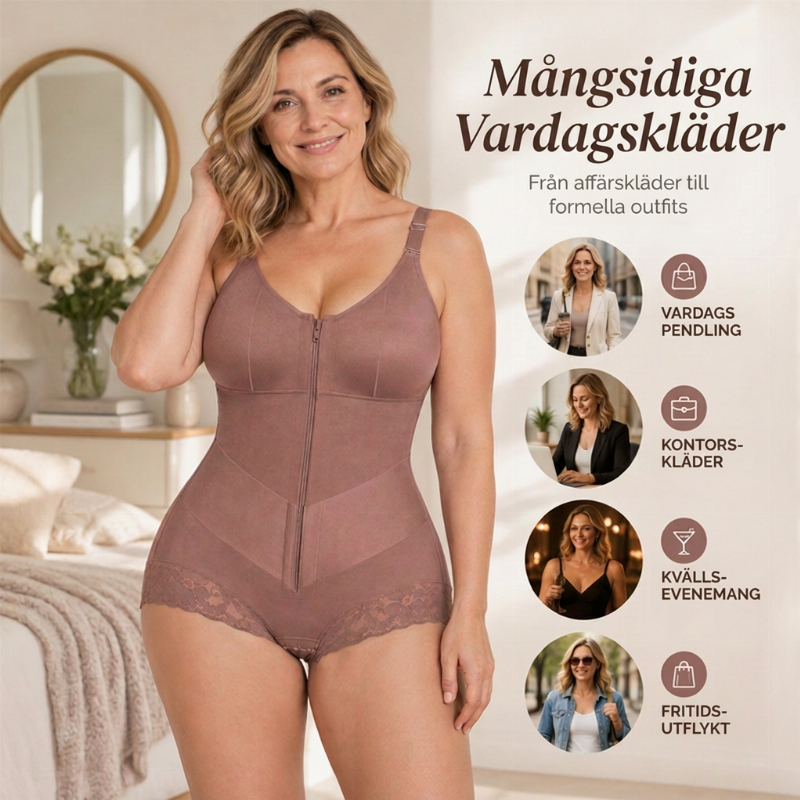 ✨ Smickrande passform 💖 Shapewear-bodysuit för damer i stora storlekar – bekväm magkontroll, stöd och en slät silhuett 👗-5