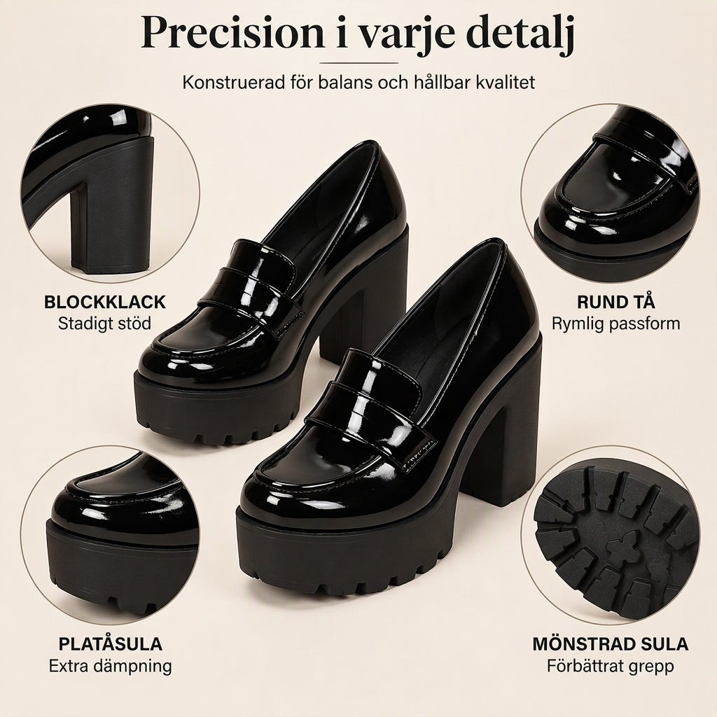 🔥50 % rabatt! Plattformloafers för kvinnor med tjockklack-1