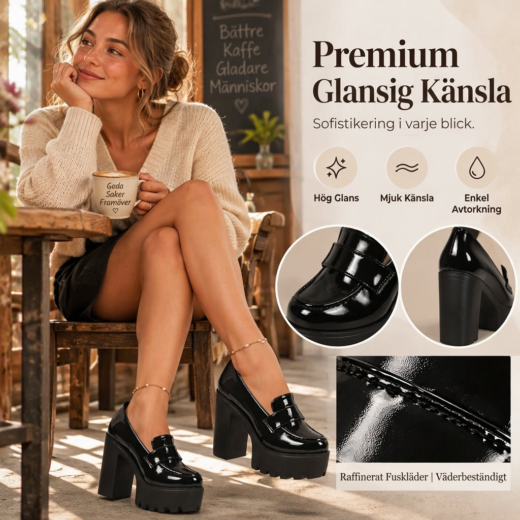 🔥50 % rabatt! Plattformloafers för kvinnor med tjockklack-3