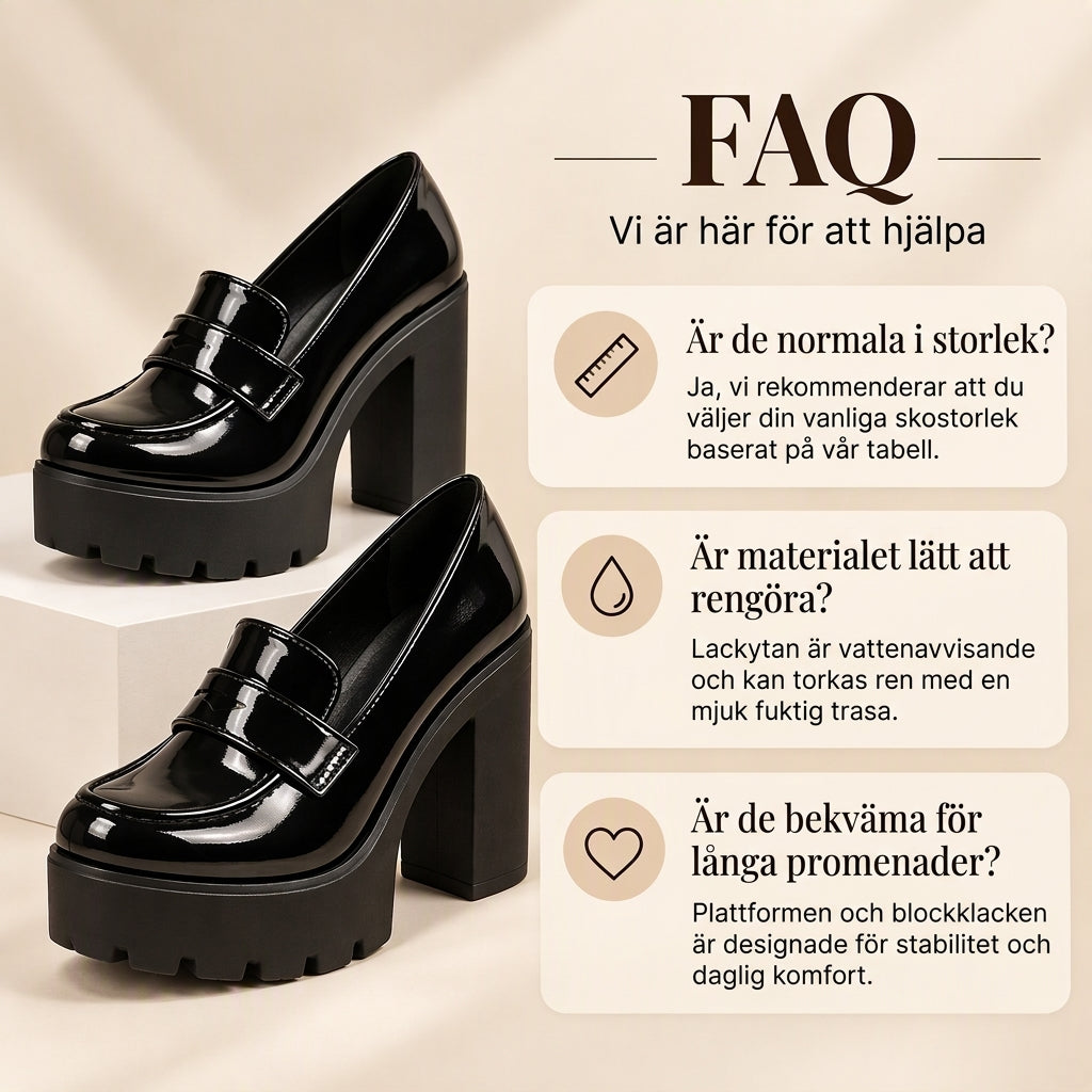 🔥50 % rabatt! Plattformloafers för kvinnor med tjockklack-6