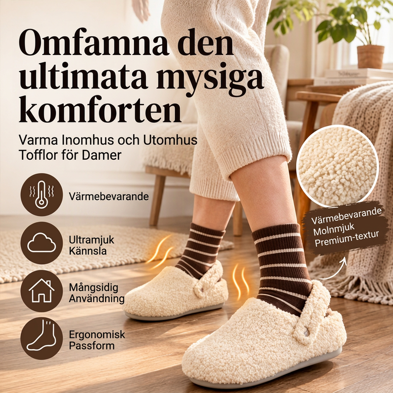 🔥50 % rabatt! Täta tå-slippers i fuskpäls för kvinnor