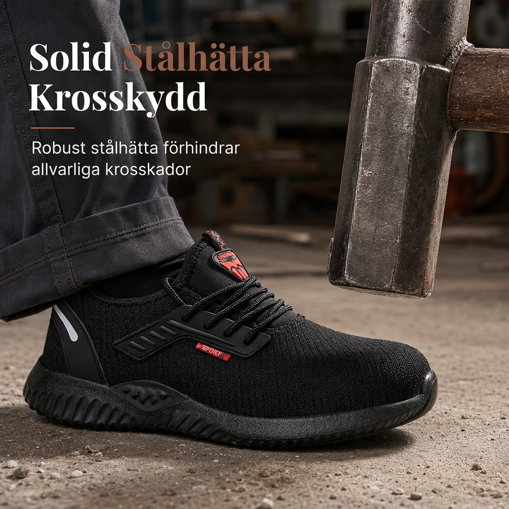 Herrar säkerhetsskor med stålhätta, andningsbara arbetsstövlar, lätta, punkteringsskyddade skyddsskor-2