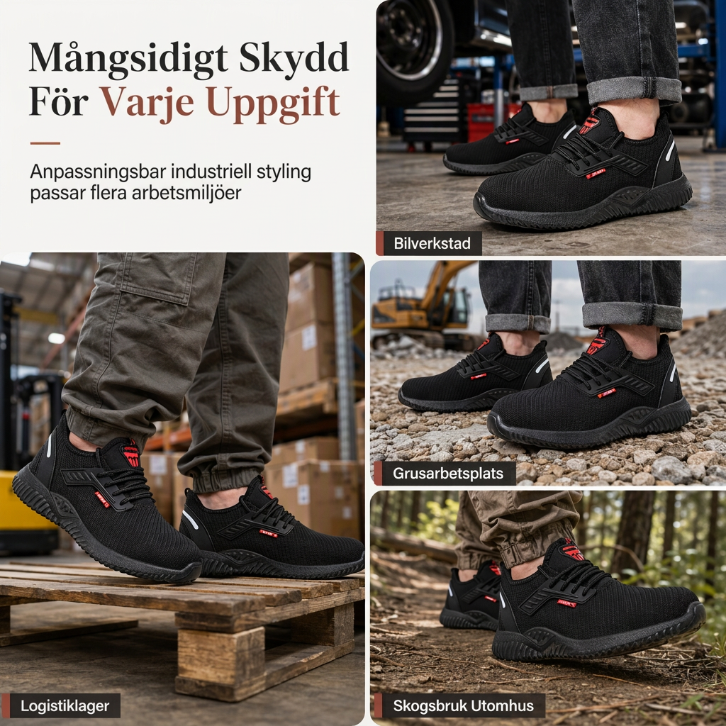 Herrar säkerhetsskor med stålhätta, andningsbara arbetsstövlar, lätta, punkteringsskyddade skyddsskor-6