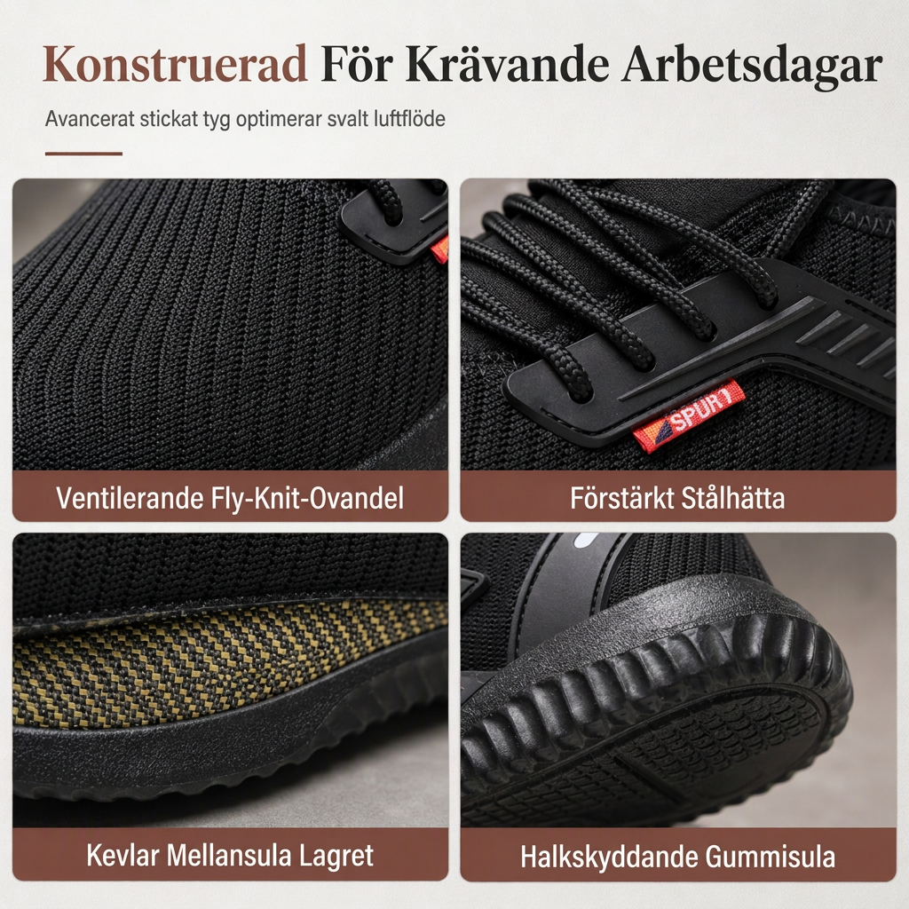 Herrar säkerhetsskor med stålhätta, andningsbara arbetsstövlar, lätta, punkteringsskyddade skyddsskor-4