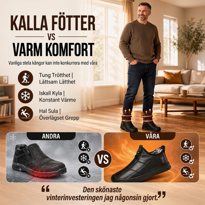 ❄️ Tidsbegränsat erbjudande ✨Varmfodrade vinterskor för herr med halkskyddande sula-2