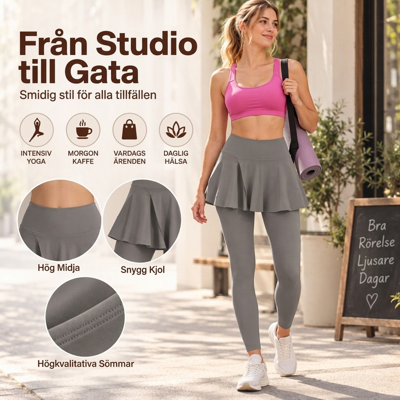 🔥50 % rabatt! Högtaljade byxor med kjol för kvinnor-4