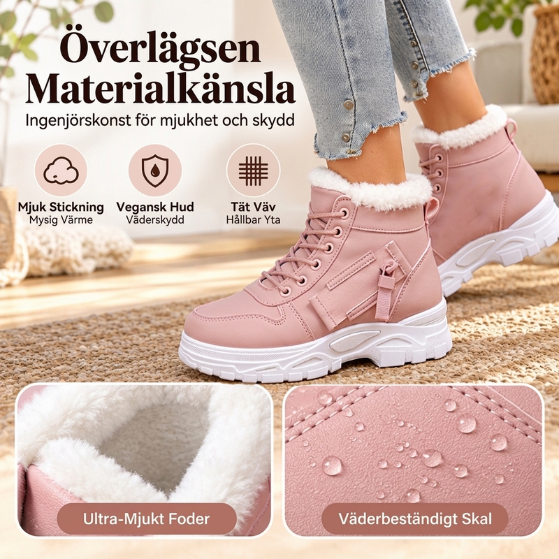 👢50 % rabatt🍂Vinterstövlar för damer med fleecefoder – lätta, värmande och stänkskyddade-4