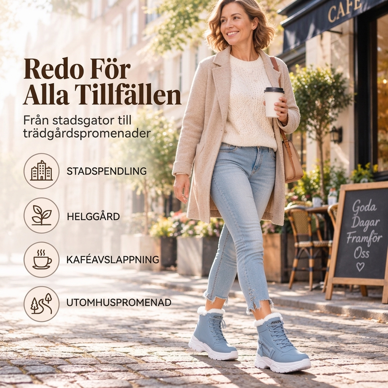 👢50 % rabatt🍂Vinterstövlar för damer med fleecefoder – lätta, värmande och stänkskyddade-5