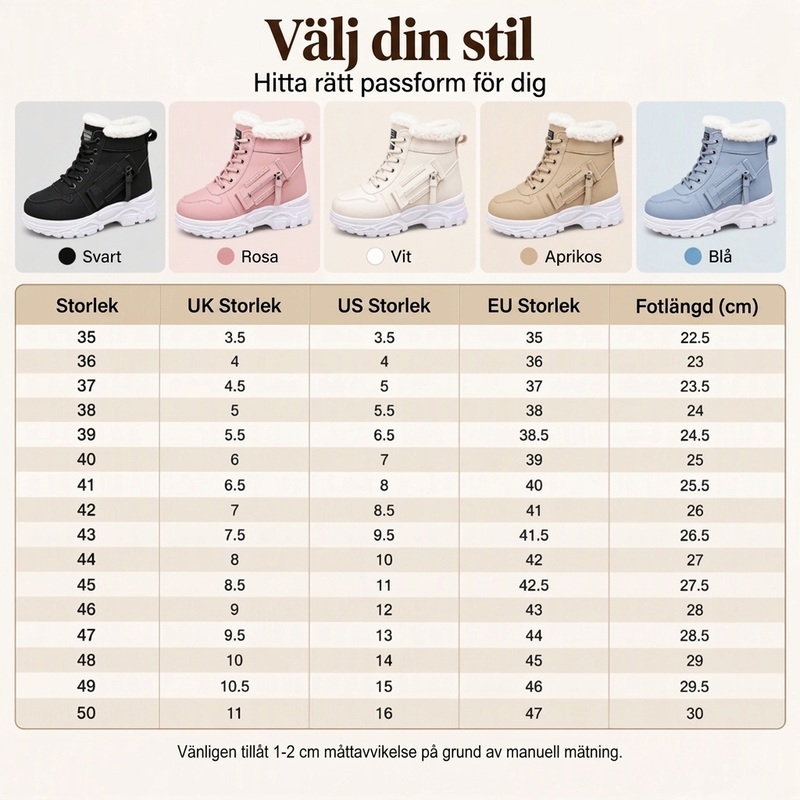 👢50 % rabatt🍂Vinterstövlar för damer med fleecefoder – lätta, värmande och stänkskyddade-6
