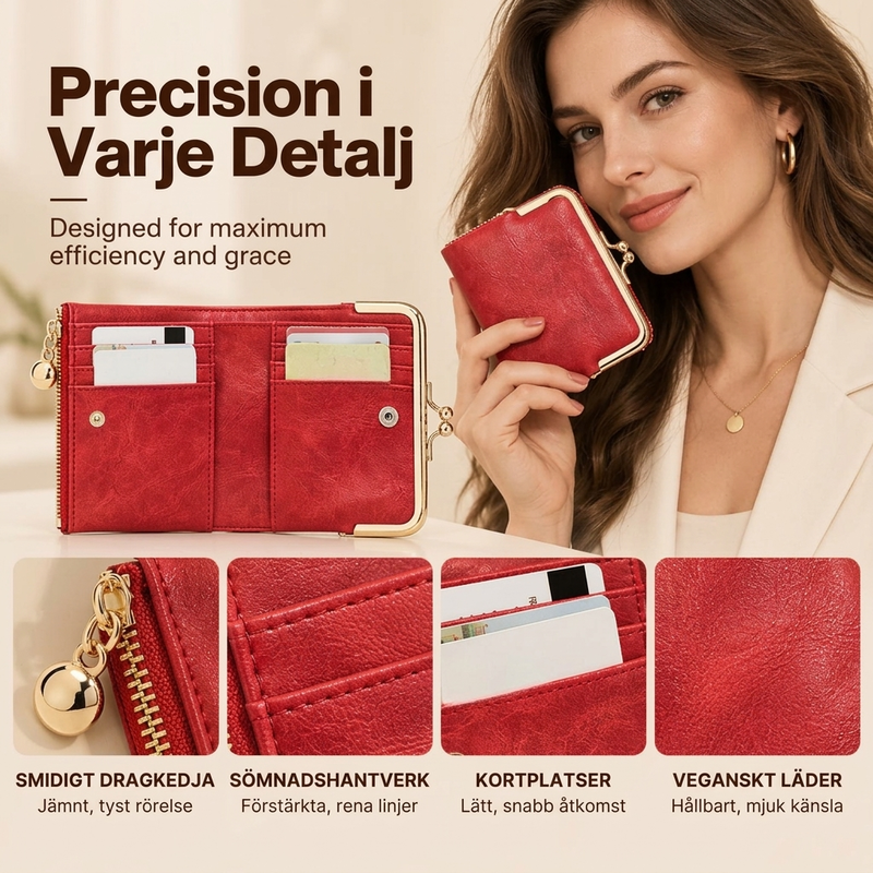 👛 Vintageplånbok med kisslås och flera kortfack – rymlig, elegant och praktisk, perfekt för vardag och fest! ✨-1