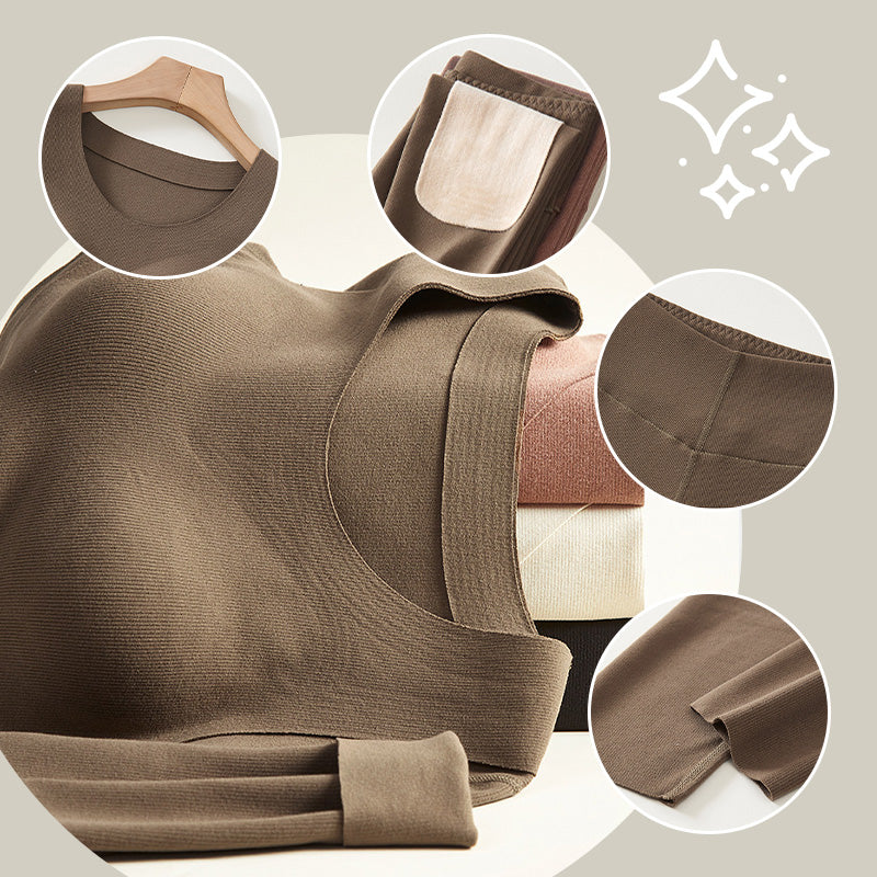 🍂Autumn Promotion 50%💕Women's Thermal Underwear Set with Shelf Bra-7