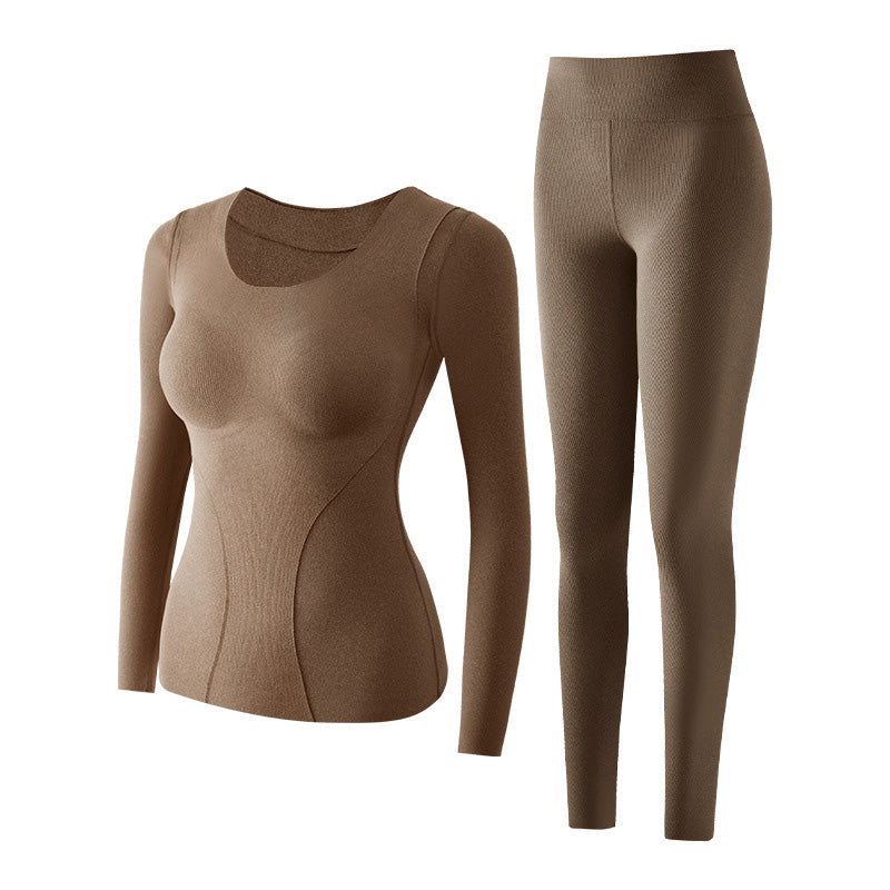 🍂Autumn Promotion 50%💕Women's Thermal Underwear Set with Shelf Bra-11