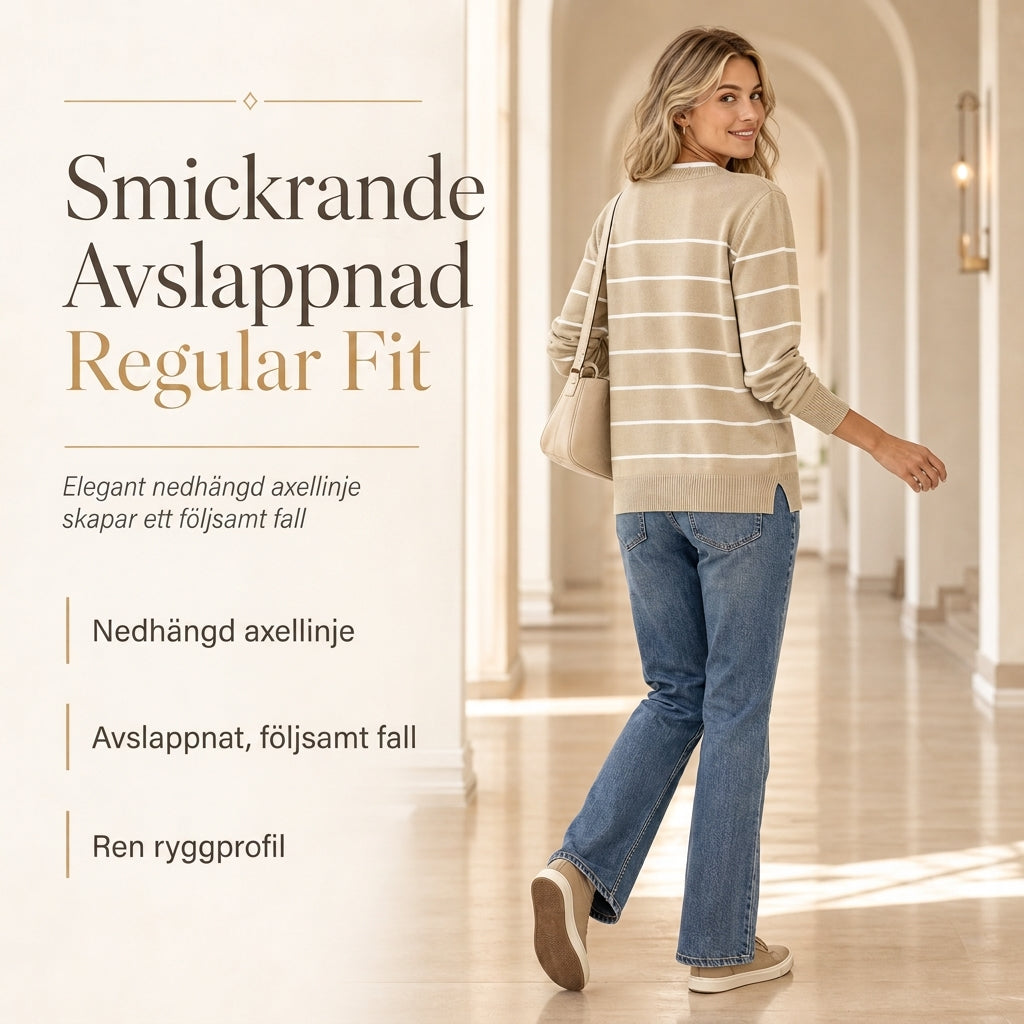 👚 Mjuk Stickad Tröja för Dam med V-ringning, Knappslå och Lager-på-lager-look-5