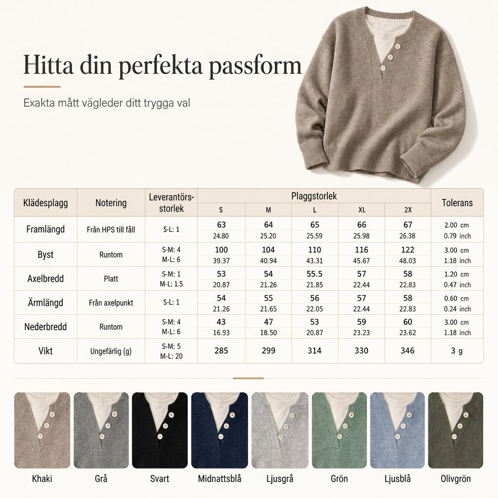 👚 Mjuk Stickad Tröja för Dam med V-ringning, Knappslå och Lager-på-lager-look-7