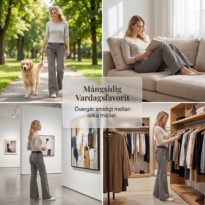 🎉 Nyhet! 👖 Lågmidjade byxor med dragsko – bekväma, mjuka och mångsidiga, perfekta för vardag och höst. ✨-6