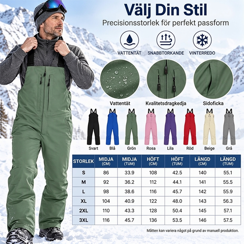 🖤Black Friday – Förhandstillgång: 50 % Rabatt❄️ Vattentäta skibyxor i bib-stil, unisex – varma, bekväma och skyddande, perfekta för skidåkning och vinter, nu till halva priset! ✨-5