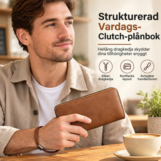 💼Herrplånbok med dragkedja, stor kapacitet, multifunktionell, kortfack, fickfodral
